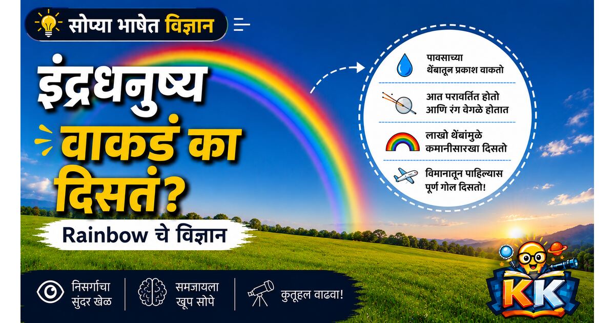🌈 इंद्रधनुष्य वाकडं का दिसतं? | सोप्या भाषेत विज्ञान