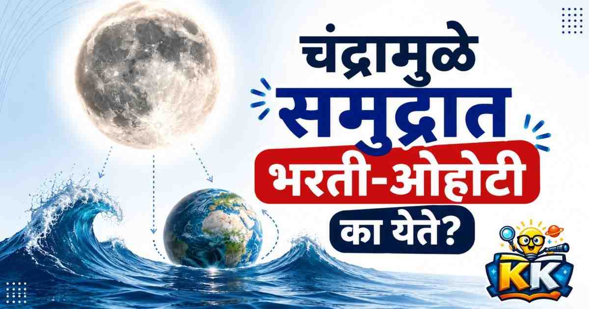 🌊चंद्रामुळे समुद्रात भरती-ओहोटी का येते?