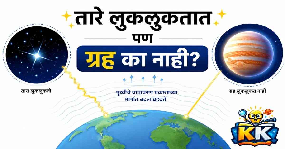 ⭐ तारे लुकलुकतात पण ग्रह का नाही दिसत लुकलुकताना?