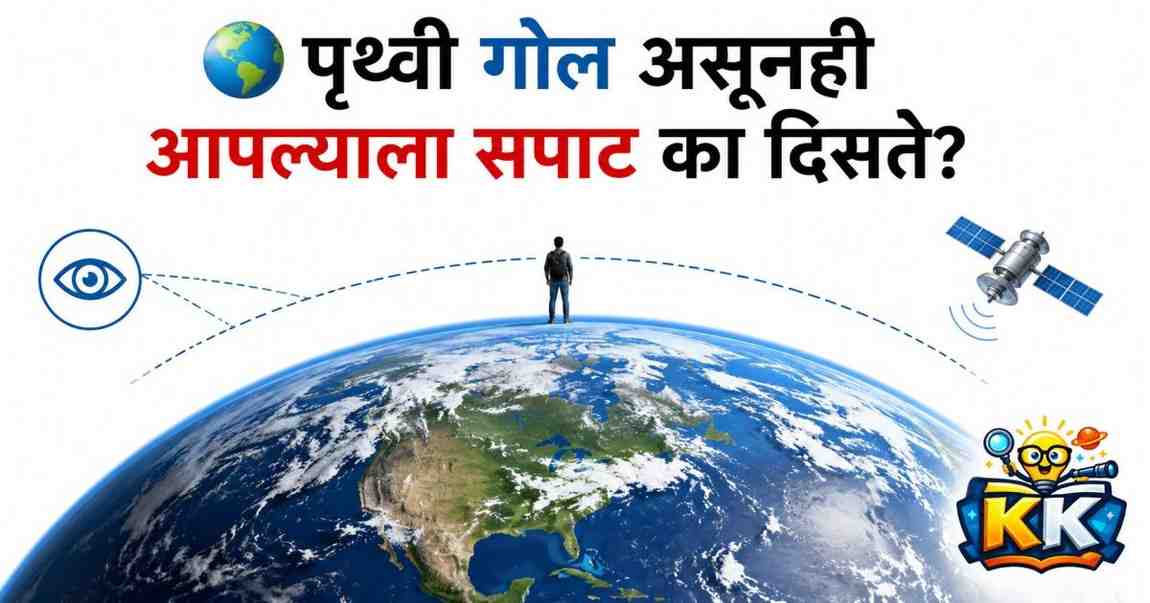 🌍 पृथ्वी गोल असूनही आपल्याला सपाट का दिसते? जाणून घ्या यामागचं भन्नाट विज्ञान!
