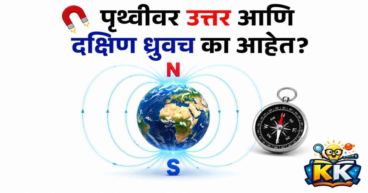 🧲 पृथ्वीवर उत्तर आणि दक्षिण ध्रुवच का आहेत?